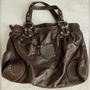 Juicy Couture Dark Brown Leather Tote
